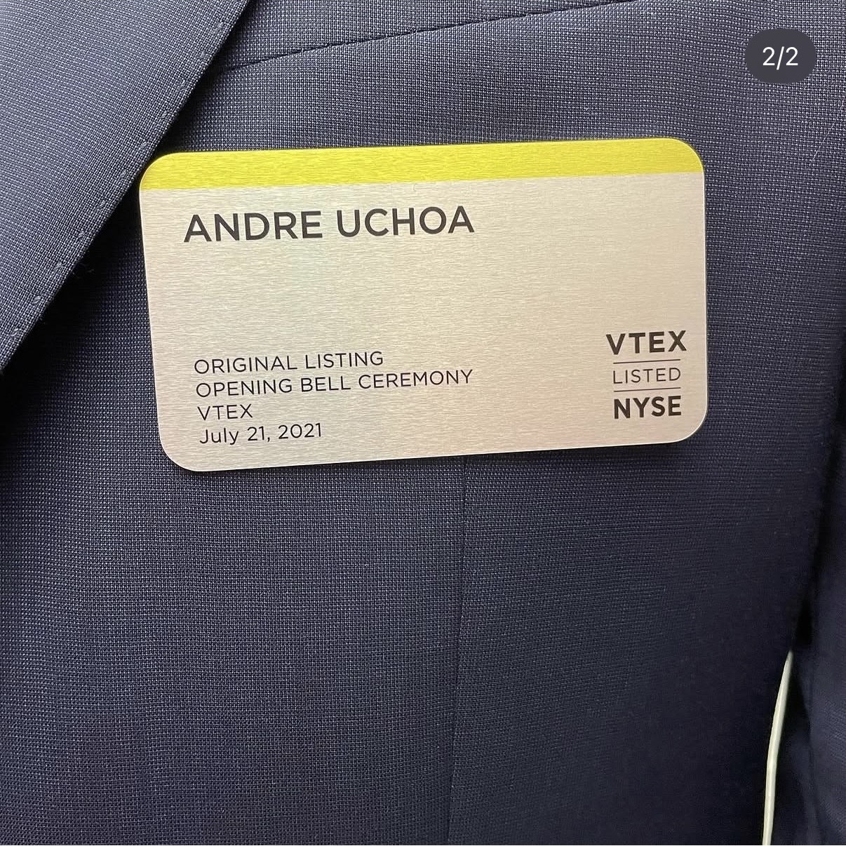 Credencial de André Uchôa na NYSE